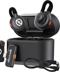 Hollyland Lark M2S Combo (Camera RX+USB-C RX+ Lightning Cable) Wireless Lavalier Microphone for iPhone/Camera/Android/PC