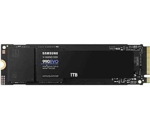 SAMSUNG 990 EVO SSD 1TB, PCIe 5.0 x2 M.2 2280, Speeds Up-to 5,000MB/s, Upgrade Storage for PC/Laptops, HMB Technology and Intelligent Turbowrite (MZ-V9E1T0B/AM)[Canada Version]