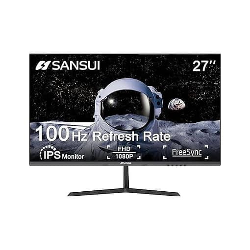 SANSUI Monitor 27 inch 100Hz IPS 1080P Computer Monitor HDMI VGA HDR Tilt Adjustable/VESA Compatible, for Game and Office (ES-27X3AL HDMI Cable Included)