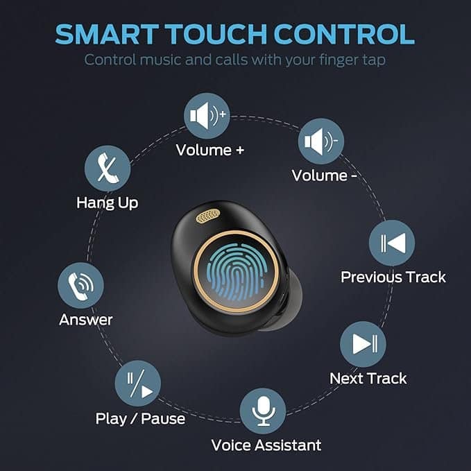 Monster Wireless Earbuds, Achieve 300 AirLinks Bluetooth Headphones Touch Control with Charging Case, Bluetooth Earbuds with Fast Charging for Sport - Image 6