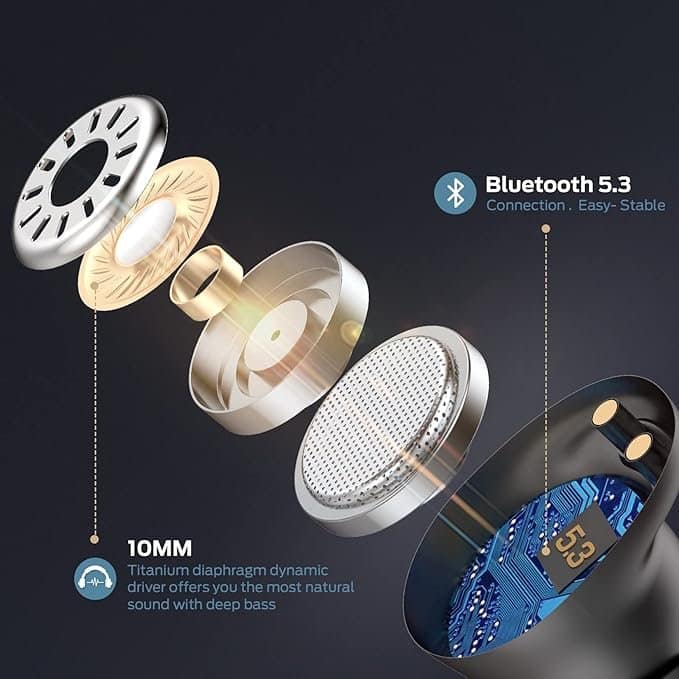 Monster Wireless Earbuds, Achieve 300 AirLinks Bluetooth Headphones Touch Control with Charging Case, Bluetooth Earbuds with Fast Charging for Sport - Image 5