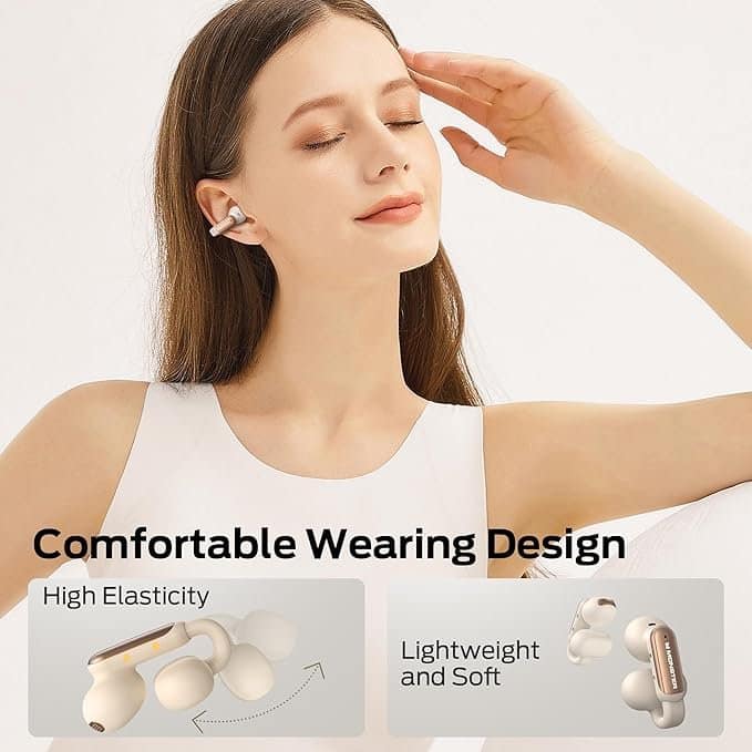 Monster Wireless Earbuds, Comfort Clip-On Bluetooth Earbuds, Bluetooth 5.4 Open Earbuds with Environmental Noise Cancellation, IPX5 Waterproof & Touch Control Wireless Headphones for Indoor or Outdoor - Image 7