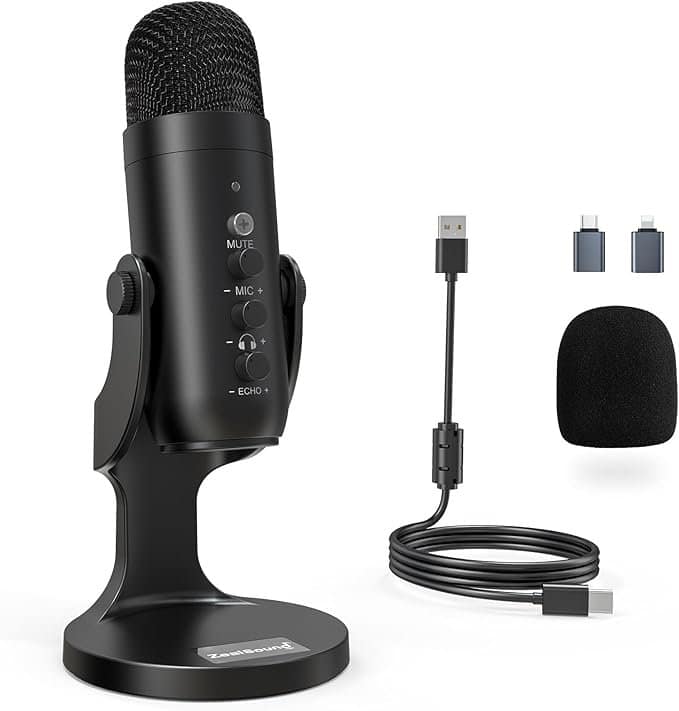 ZealSound USB Microphone,Condenser Phone Computer PC Mic kit