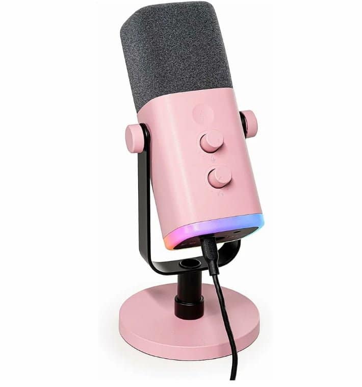 FIFINE XLR/USB Dynamic Microphone for Podcast Recording, PC Computer Gaming Streaming Mic with RGB Light, Mute Button, Headphones Jack, Desktop Stand, Vocal Mic for Singing YouTube-AmpliGame AM8 - Image 3