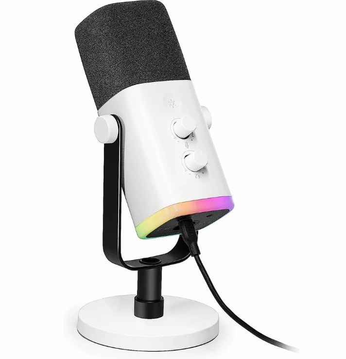 FIFINE XLR/USB Dynamic Microphone for Podcast Recording, PC Computer Gaming Streaming Mic with RGB Light, Mute Button, Headphones Jack, Desktop Stand, Vocal Mic for Singing YouTube-AmpliGame AM8 - Image 6